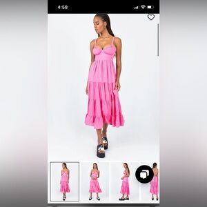 Princess Polly JOELLA MIDI DRESS PINK size US 4🩷